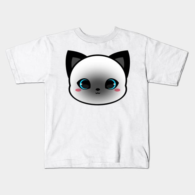 Cute Blue Eyes Simese Cat Kids T-Shirt by alien3287